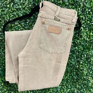 Wrangler Tan Khaki Denim Jeans 29x36 Straight Leg 100% Cotton
